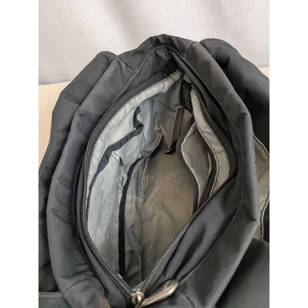 AmeriBag Black Nylon Shoulder Bag Hobo Purse Organizer‎ Multi Pocket
